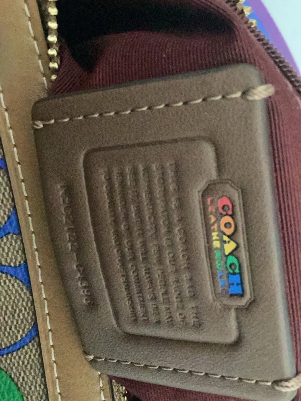 Coach Rainbow Signature Canvas Rowan Satchel Handbag New Without tags - Picture 8 of 11